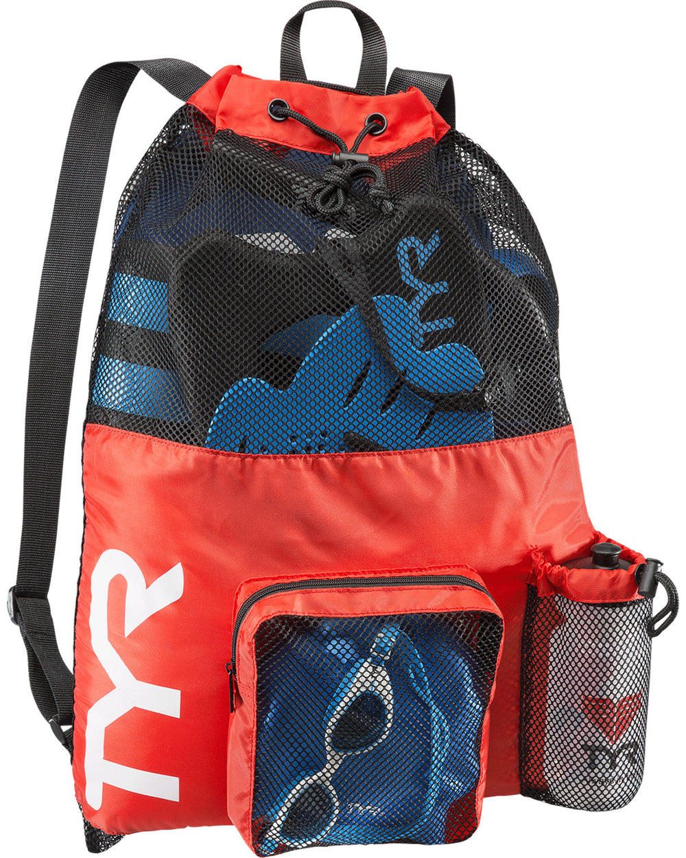 TYR Big Mesh Mummy Swim Backpack  Red