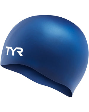TYR Junior Wrinkle-Free Silicone Swim Cap Navy