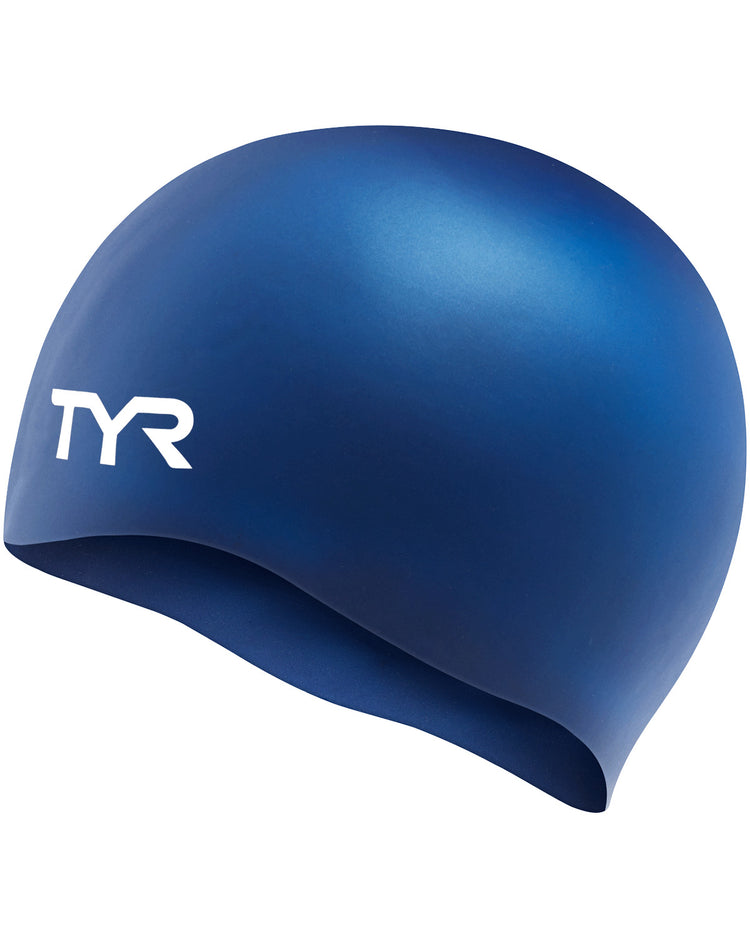 TYR Junior Wrinkle-Free Silicone Swim Cap Navy