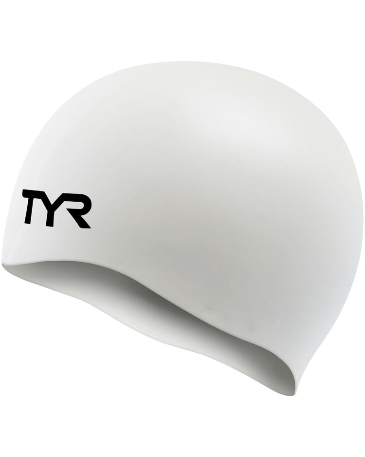 TYR Junior Wrinkle-Free Silicone Swim Cap White