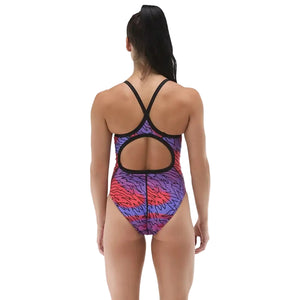 TYR Women's Hodori Diamond Fit One Piece Swimsuit orange purple