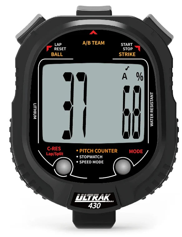Ultrak 430 Pitch Counter with Pitch Speed Tracker & 2 Memory Stopwatch