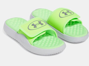 Under Armour Boy's Ignite Pro 8 Slide Sandals mod grey hyper green