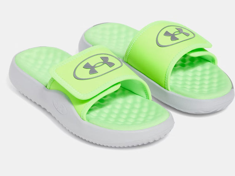 Under Armour Boy's Ignite Pro 8 Slide Sandals mod grey hyper green