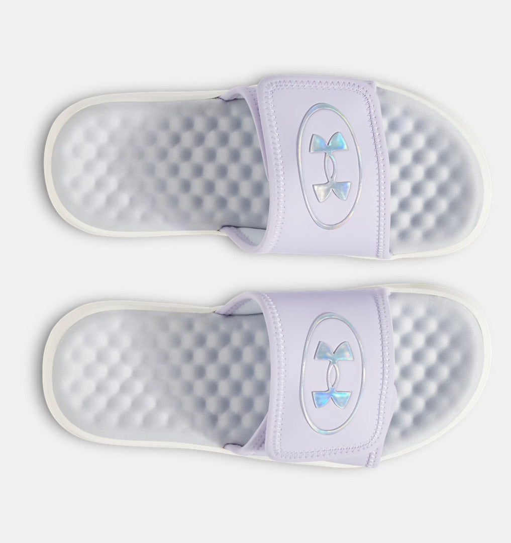 Under Armour Girl's Ignite Pro 8 Slides Sandal salt purple white quartz