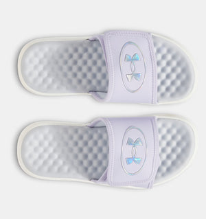 Under Armour Girl's Ignite Pro 8 Slides Sandal salt purple white quartz