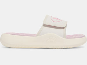 Under Armour Girl's Ignite Pro 8 Slide Sandals white quartz pink