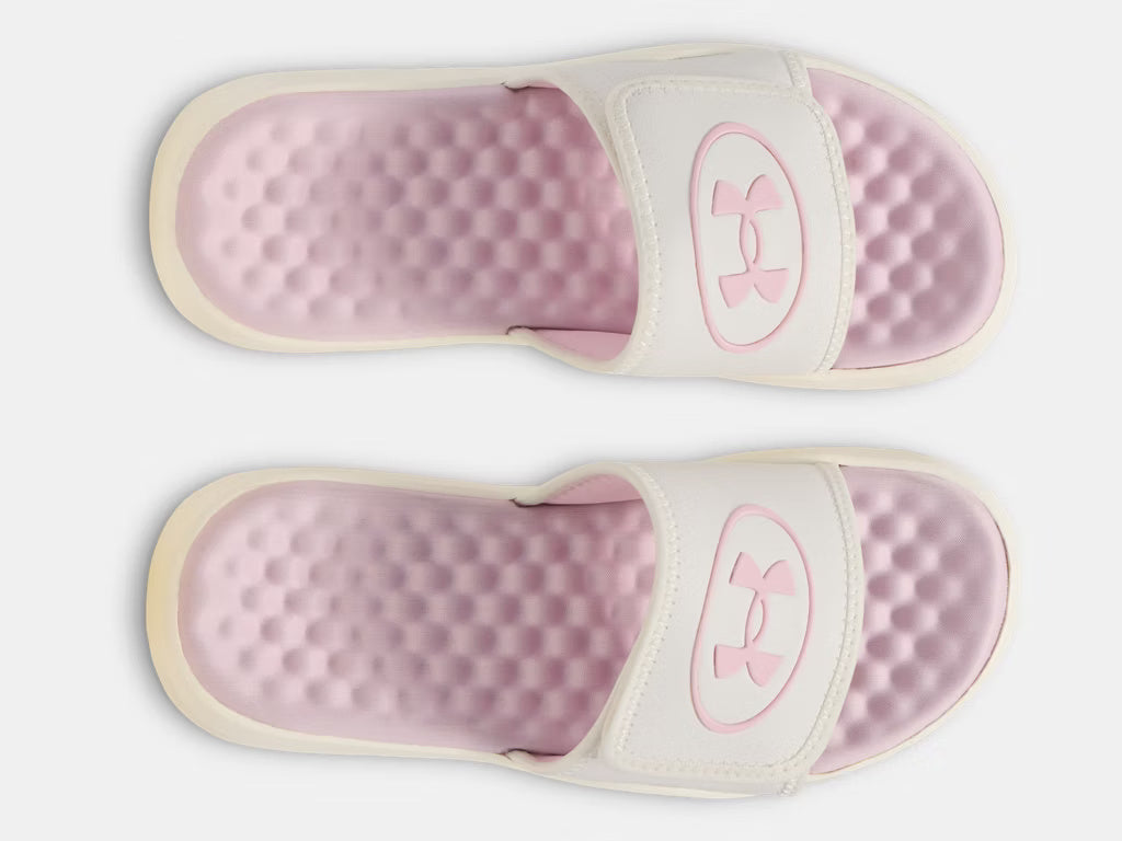 Under Armour Girl's Ignite Pro 8 Slide Sandals white quartz pink