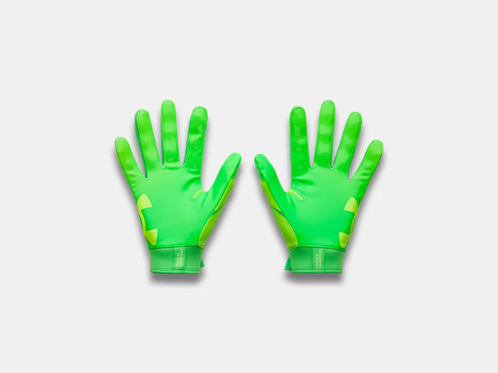 Under Armour Junior Blur Football Receiver Gloves hyper green