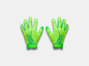 Under Armour Junior Blur Football Receiver Gloves hyper green