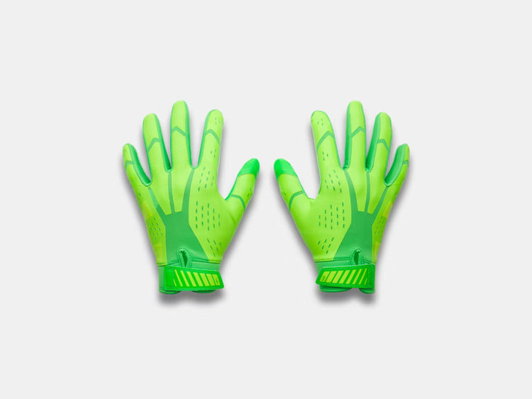 Under Armour Junior Blur Football Receiver Gloves hyper green