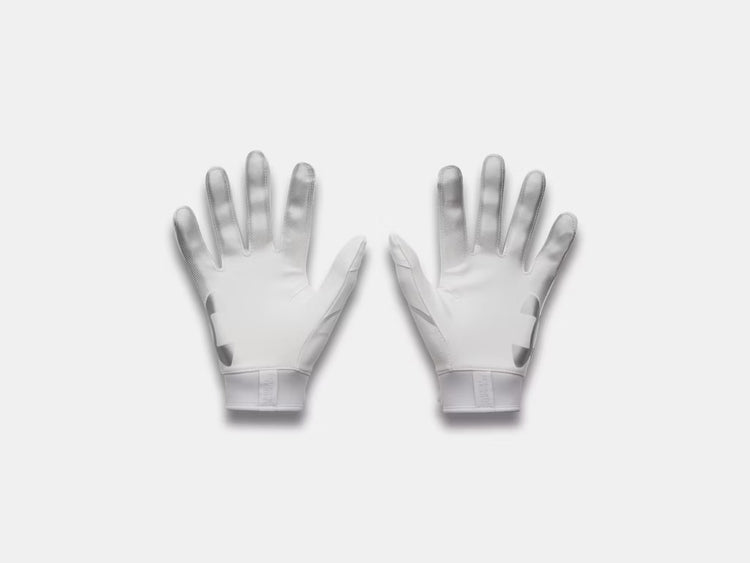 Under Armour Junior Blur Football Receiver Gloves white/ silver