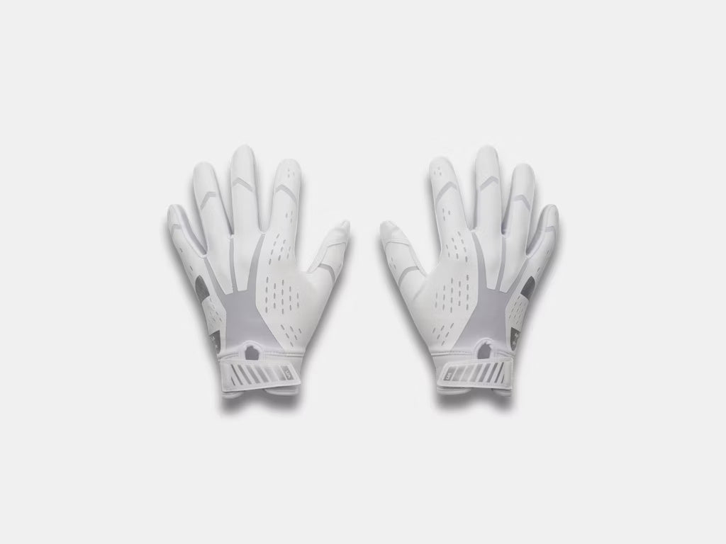 Under Armour Junior Blur Football Receiver Gloves white/ silver