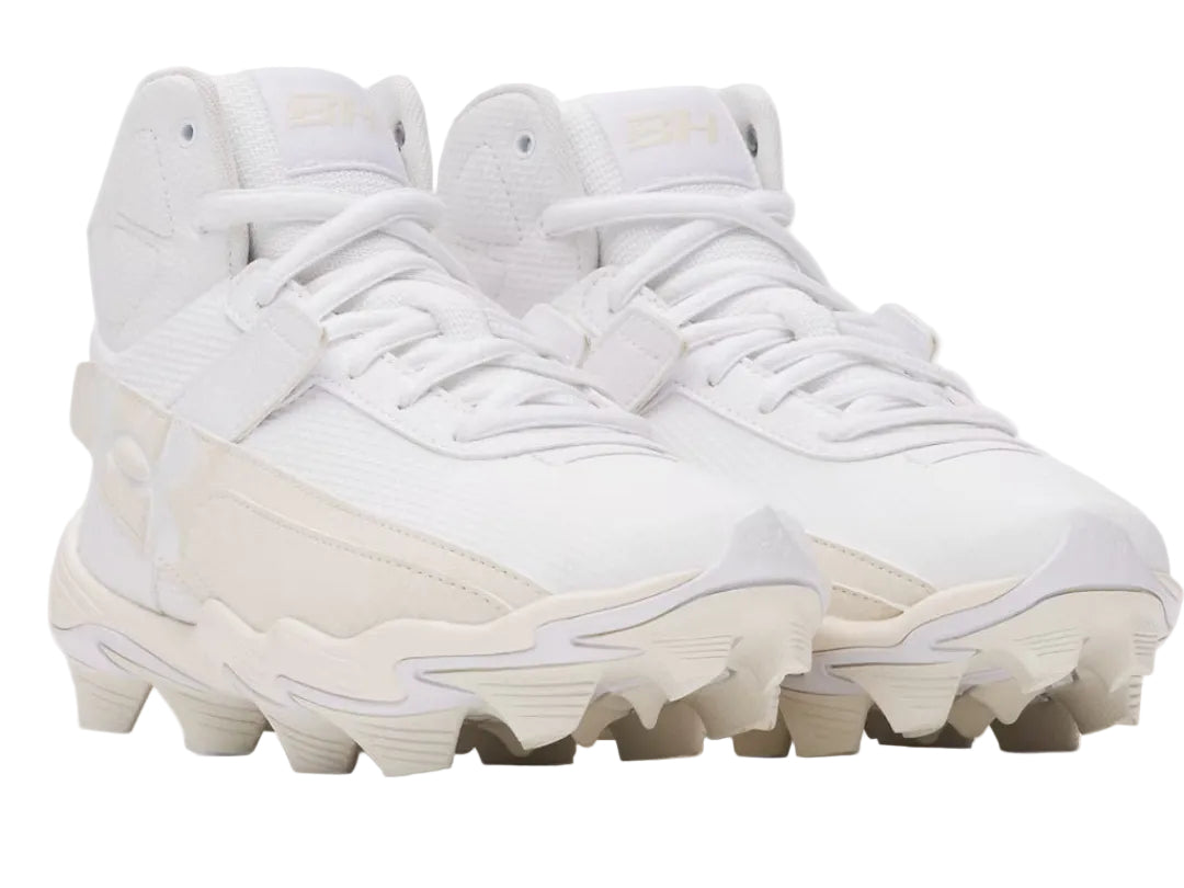 Under Armour Junior Harper 10 RM Rubber Baseball Cleats white