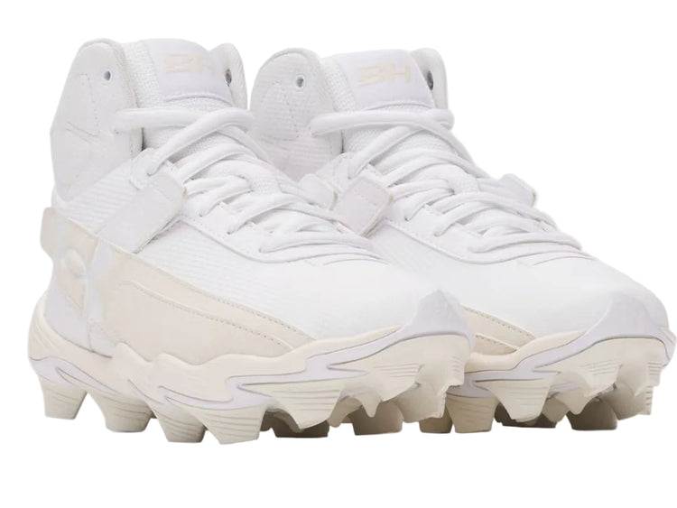 Under Armour Junior Harper 10 RM Rubber Baseball Cleats white