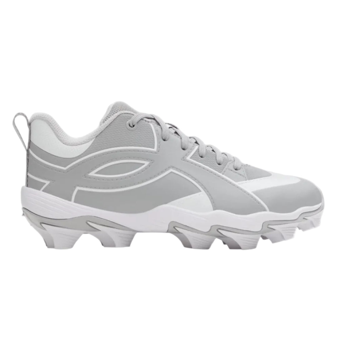 Under Armour Junior Leadoff Icon Low RM Rubber Baseball Cleats grey