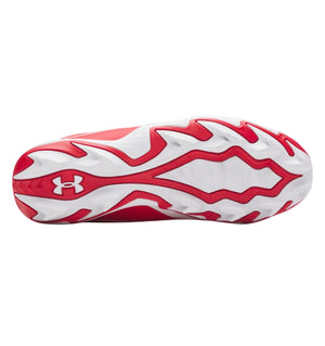 Under Armour Junior Leadoff Icon Low RM Rubber Baseball Cleats red