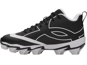 Under Armour Junior Leadoff Icon Mid RM Rubber Baseball Cleats black
