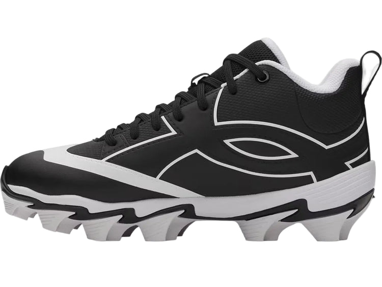 Under Armour Junior Leadoff Icon Mid RM Rubber Baseball Cleats black