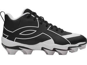 Under Armour Junior Leadoff Icon Mid RM Rubber Baseball Cleats black