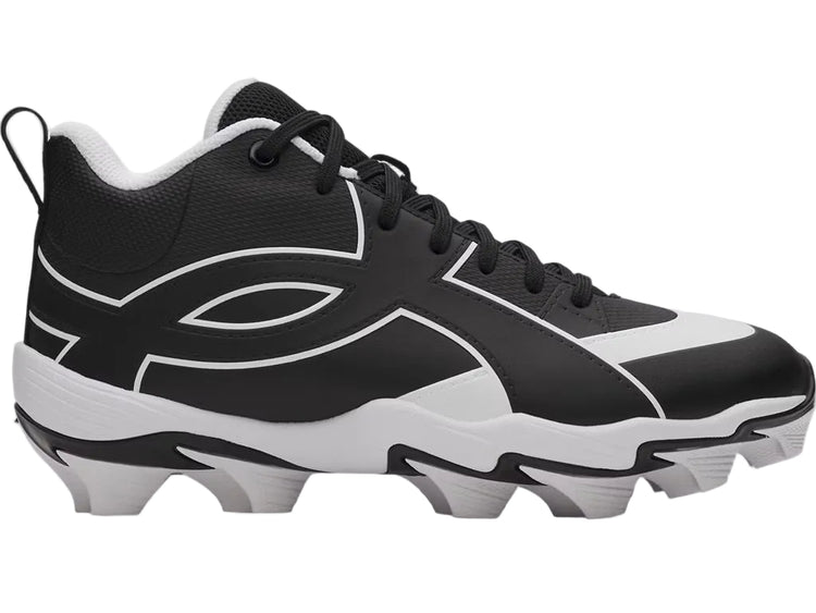 Under Armour Junior Leadoff Icon Mid RM Rubber Baseball Cleats black