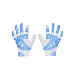 Under Armour Junior Radar Batting Gloves White/Blue