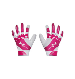 Under Armour Junior Radar Batting Gloves White/Pink