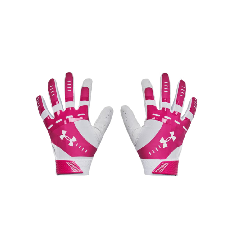 Under Armour Junior Radar Batting Gloves White/Pink