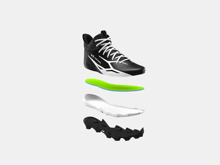 Under Armour Junior Spotlight Hammer Wide Football Cleats black