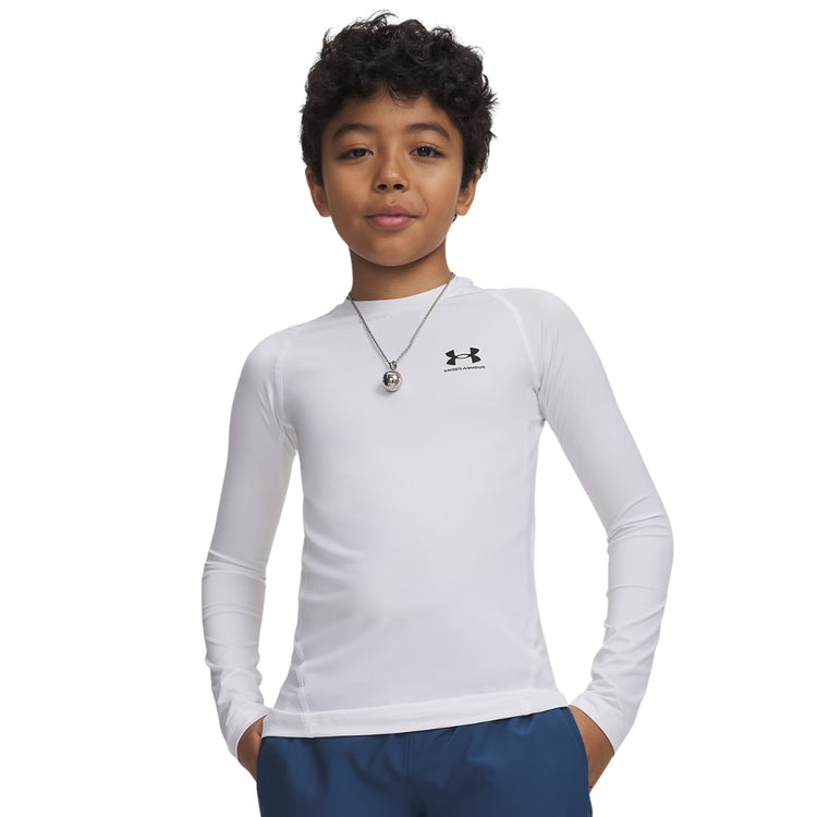 Under Armour Kids HeatGear Armour Long Sleeve Shirt white