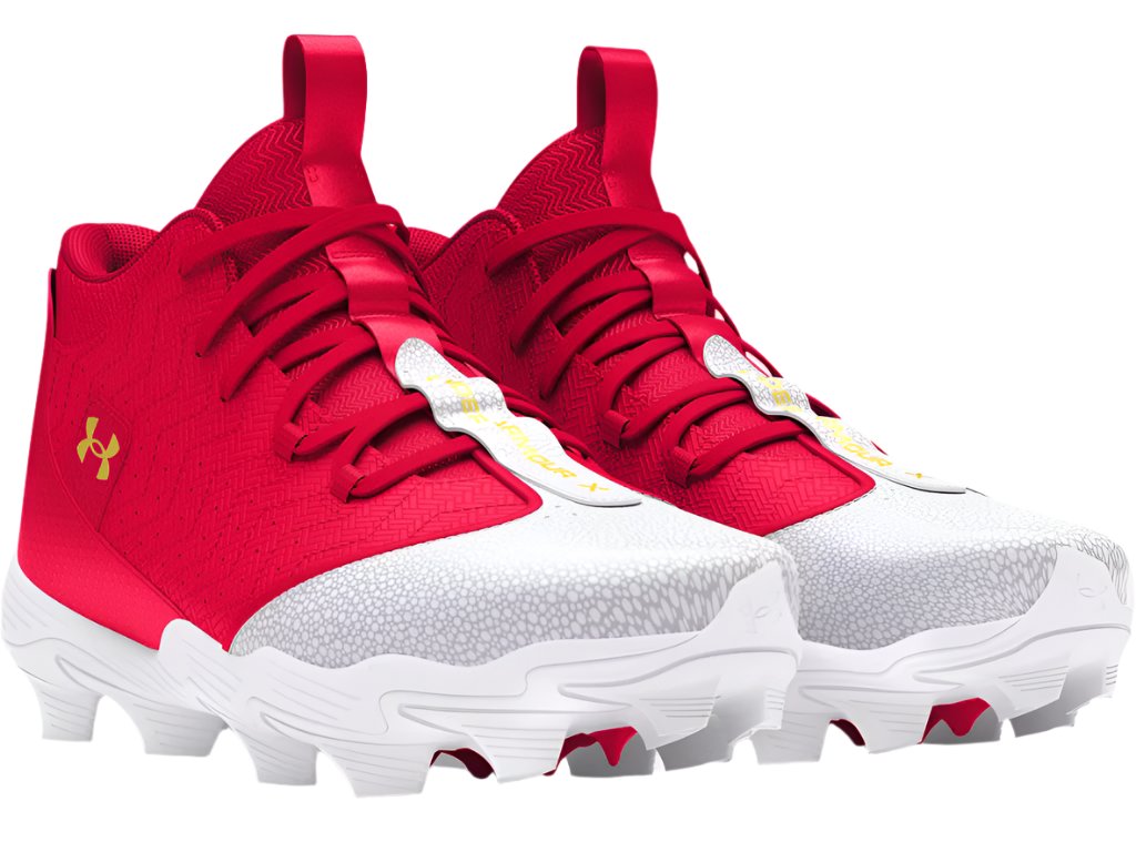 Under Armour Men's Harper 9 Rubber Baseball Cleats Red/White