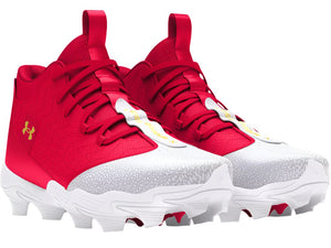 Under Armour Men's Harper 9 Rubber Baseball Cleats Red/White
