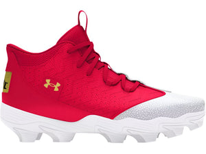 Under Armour Men's Harper 9 Rubber Baseball Cleats Red/White