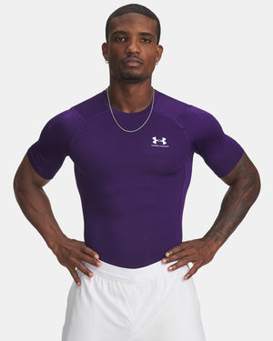 Under Armour Men's HeatGear Compression Short Sleeve Shirt purple