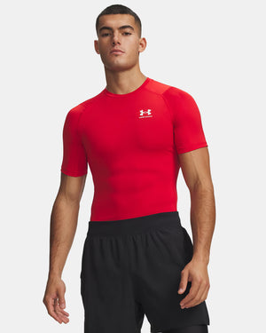 Under Armour Men's HeatGear Compression Short Sleeve Shirt red