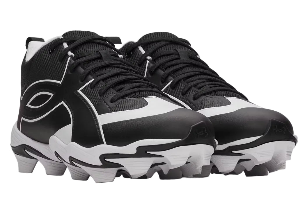 Under Armour Men's Leadoff Icon Mid Rubber Baseball Cleats black