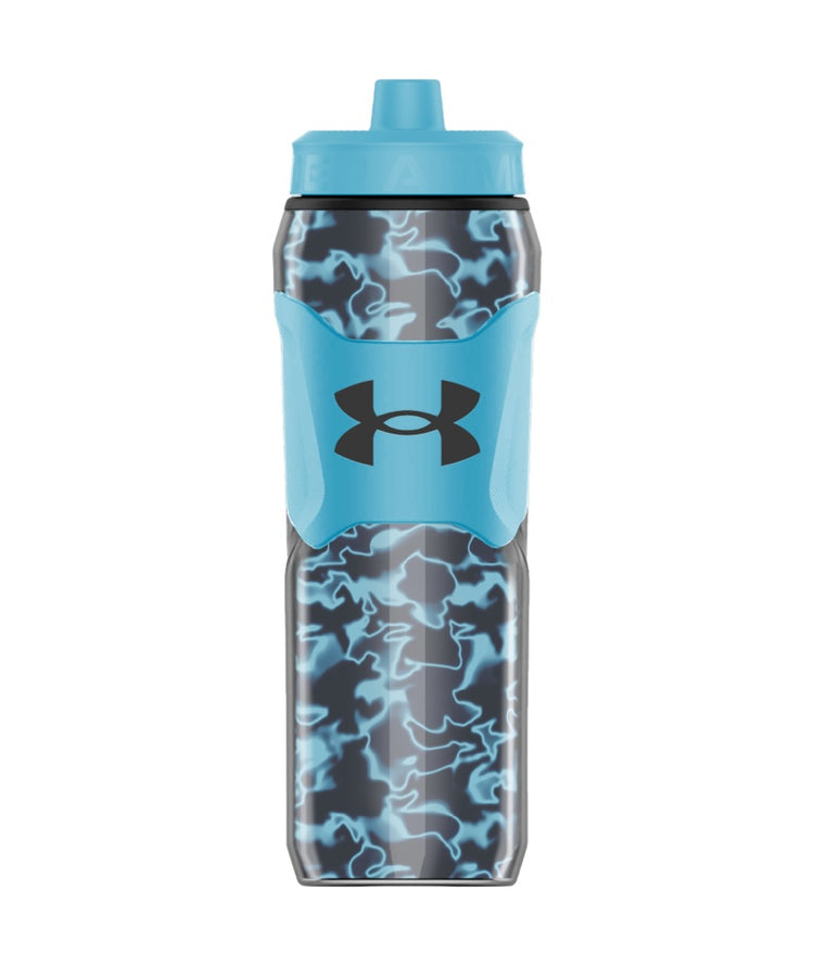 Under Armour Playmaker Squeeze Print Water Bottle 28oz black steel camo opal blue camo