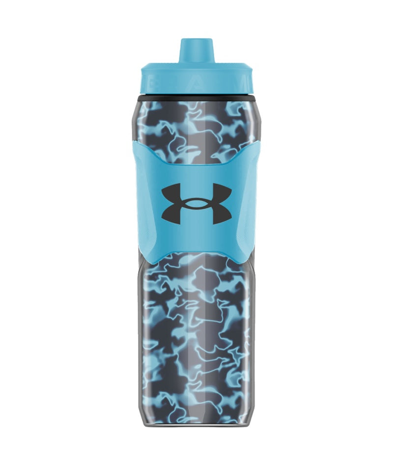 Under Armour Playmaker Squeeze Print Water Bottle 28oz black steel camo opal blue camo