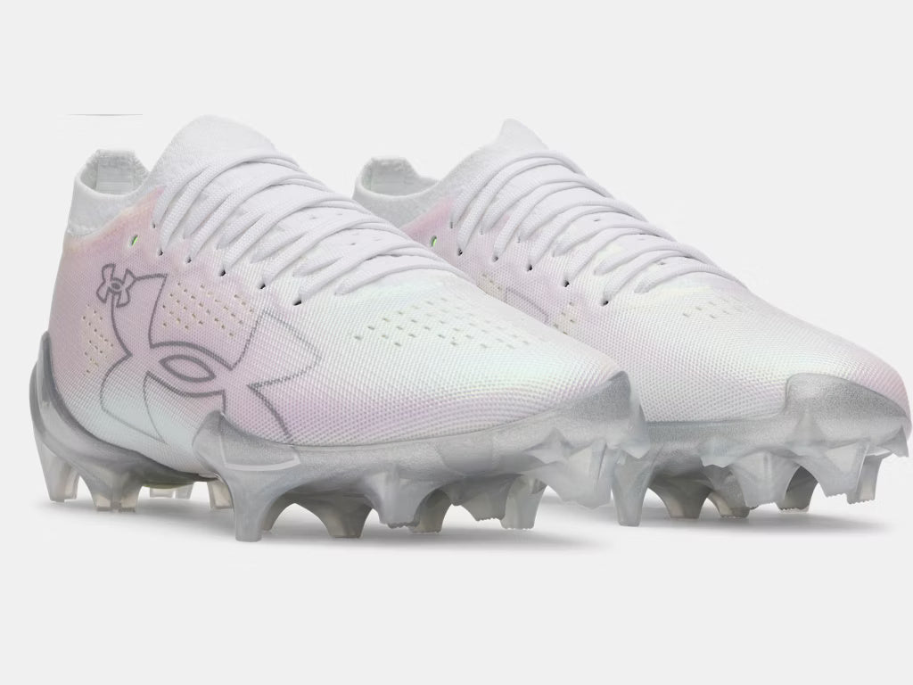 Under Armour Senior Blur Pro Football Cleats white/silver