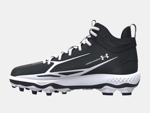 Under Armour Senior Spotlight Mid Football Cleats black white