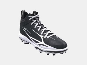 Under Armour Senior Spotlight Mid Football Cleats black white