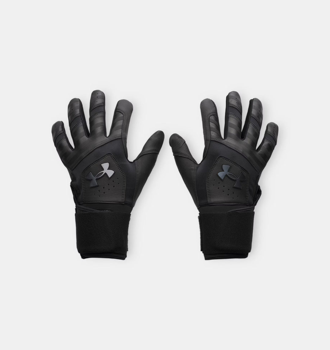 Under Armour Senior Yard 10 Long Cuff Batting Gloves black