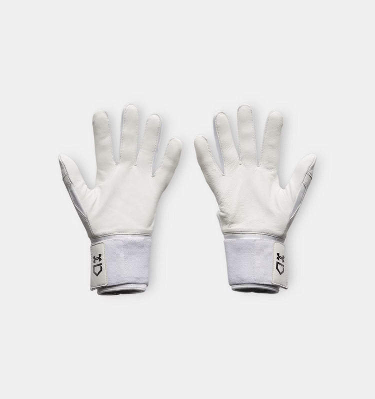 Under Armour Senior Yard 10 Long Cuff Batting Gloves white