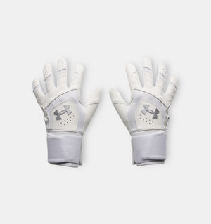 Under Armour Senior Yard 10 Long Cuff Batting Gloves white