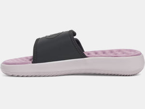 Under Armour Women's Ignite Pro 8 Slide Sandals galaxy black gray grey dawn purple