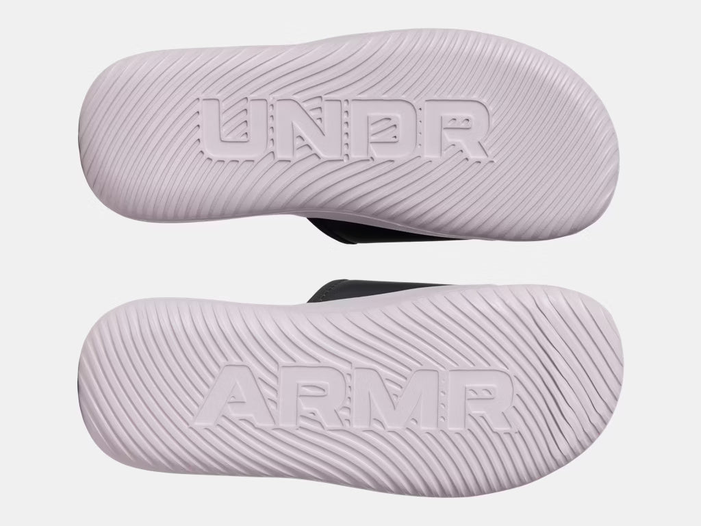 Under Armour Women's Ignite Pro 8 Slide Sandals galaxy black gray grey dawn purple