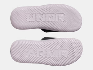 Under Armour Women's Ignite Pro 8 Slide Sandals galaxy black gray grey dawn purple