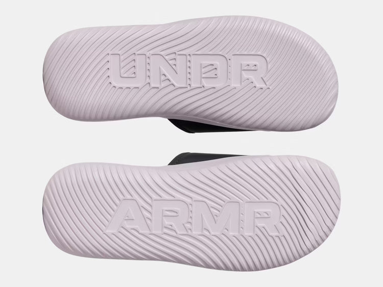 Under Armour Women's Ignite Pro 8 Slide Sandals galaxy black gray grey dawn purple