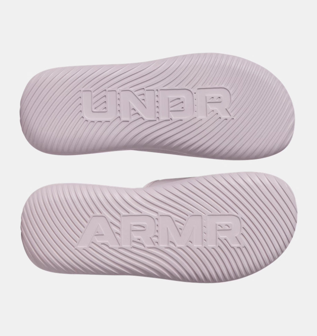 Under Armour Women's Ignite Pro 8 Slide Sandals gray grey dawn pink