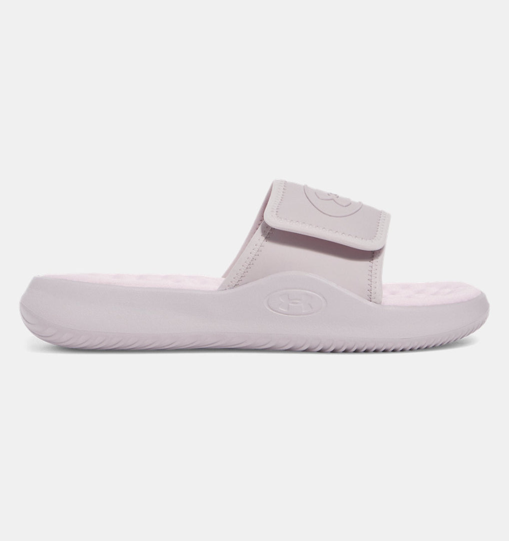 Under Armour Women's Ignite Pro 8 Slide Sandals gray grey dawn pink